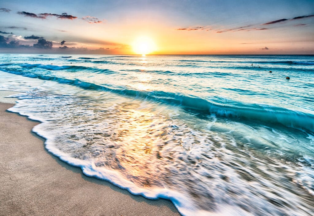 ocean sunset at a beach