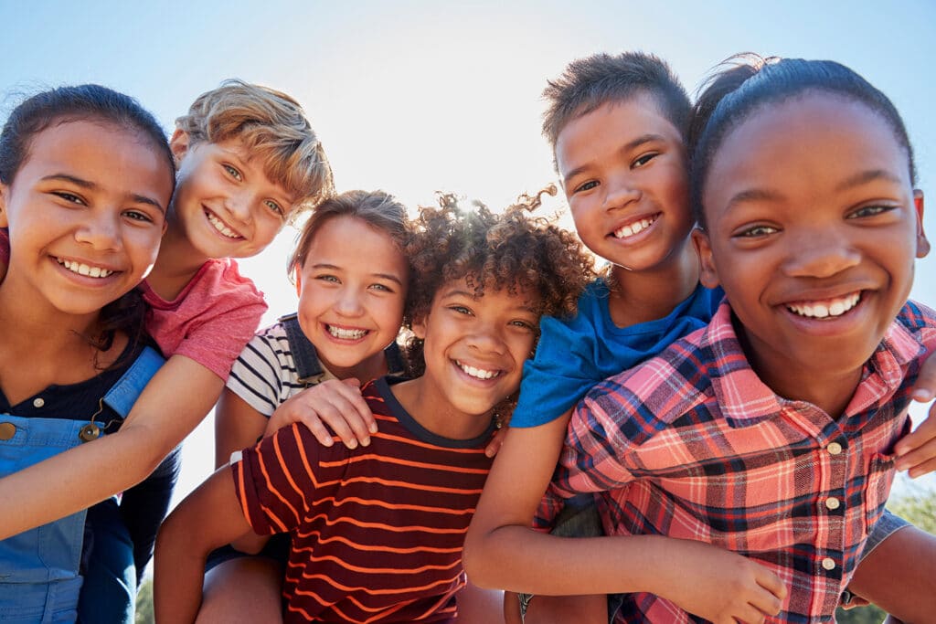 group of smiling kids